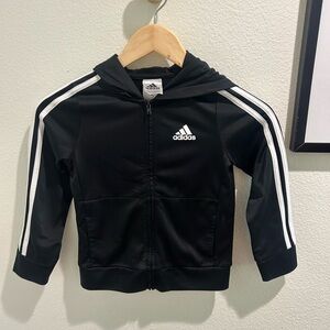 Adidas Classic Black Hoodie with White Logo